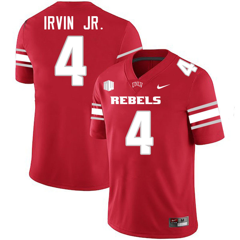 #4 DeAngelo Irvin Jr. UNLV Rebels College Football Jersey Stitched-Scarlet